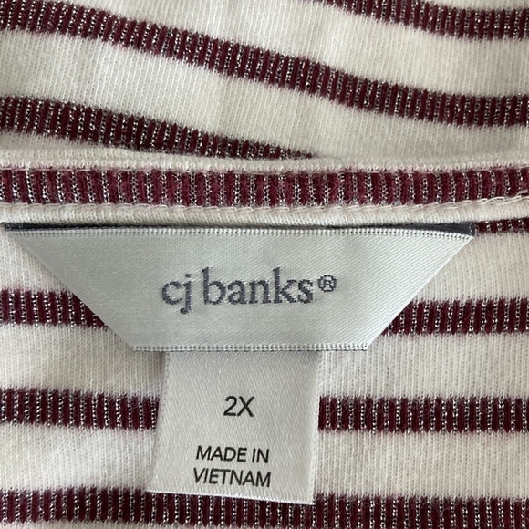 Cj banks 2X top stripes pockets white purple crewneck - Picture 9 of 10